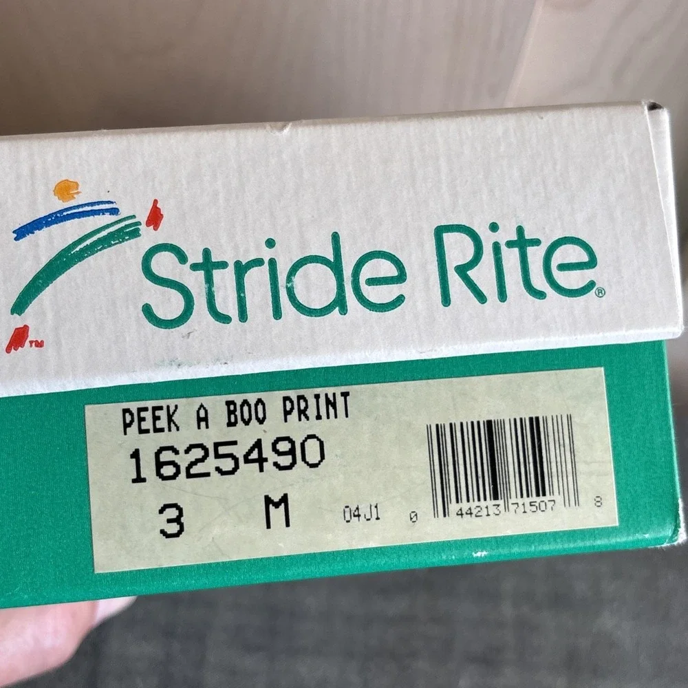 Vintage Stride Rite Peek A Boo Print Sandals Original Box Toddler Size 3 M 1990s